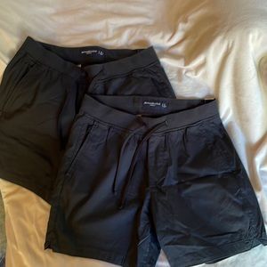 Two pairs men’s AF black cotton shorts w/tie string, small, NWT.